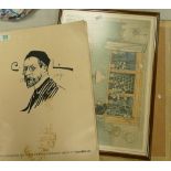 A Collection of Carl Larsson Full Colour Posters: in binder with 2 framed similar items