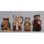 Royal Doulton Toby Jugs: Falstaff, Honest Measure, The Judge & The Thief & Sairey Gamp(4)