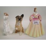 A Royal Doulton 'Give Me A Home' dog figure DA196: together with Royal Doulton figure Thank You