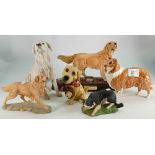 Beswick Collie dog: model 1791, Retriver on a ceramic plinth together with a border fine arts