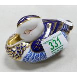 Royal Crown Derby Paperweight: Mallard, gold stopper