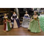 Franklin Porcelain Limited Edition figures: Marie Antoinette,Elizabeth I, Catherine The Great and