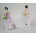 Royal Doulton figurines:Kathleen HN3609 andJessica HN3850 figure of the year 1997 (2)