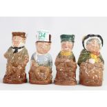 Royal Doulton Small Toby Jugs: Sairey Gamp, Capt Cuttle, Fat Boy & McCawber(4)