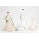 Coalport lady figures to include: matt Victoria gardens, limited edition Clematime and small lady