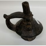 Early Peruvian/south American ceramic decanter: Height 14cm