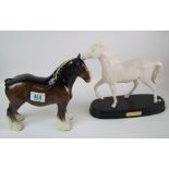 Beswick 818 brown shire horse: together with spirit of fire (2)