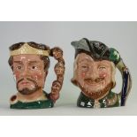 Royal Doulton Large Character Jugs: Robin Hood D6527 & Macbeth D6667(2)