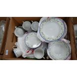 A large collection of Johnson Bros LA Rochelle patterned tea and dinner ware:
