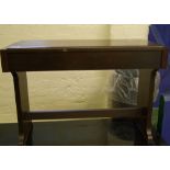Dark oak small side table: with storage. 80cm l x 33cm d x 66cm wide