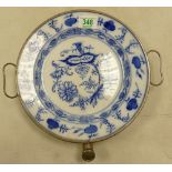 Early 20th Century Blue & White Plate Warmer: