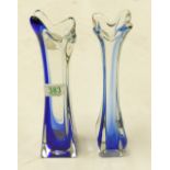 Art Glass Mid Century Vases: Height 29cm(2)