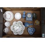 A mixed collection of items to include: Minton laurentian trio's, Wedgwood jasperware and similar