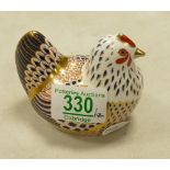 Royal Crown Derby Paperweight: Cockerel, gold stopper