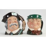 Royal Doulton Large Character Jugs: Sancho Panca & Mr Pickwick (2)