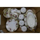 A collection of Royal Albert Celebrations Patterned items to include: Coffee Cups, Saucers, Side