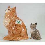 Beswick persian ginger cat: model 1867 together with a grey persian kitten model 1886 (2)