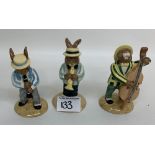 Royal Doulton Bunnykins Figures from the Jazz Band Collection:Figures comprising Trumpeter DB210,