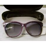 Three pairs of Tom Ford ladies sunglasses: cased.