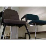 Three upholstered office chairs: together with 1 similar (4)