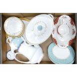 A mixed collection of items to include Royal Doulton Melrose rose tureen: milk jug, Paragon