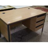 Two rectangle office desks: with three drawers. biggest 160cm long x 80cm deep x 72cm high