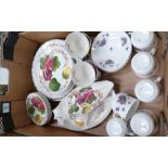 a mixed collection of floral decorated tea and dinner ware: