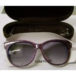 Three pairs of Tom Ford ladies sunglasses: cased.