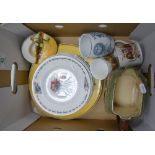 A mixed collection of items to include: Royal Doulton Series Ware Plates, Wedgwood Peter Rabbit
