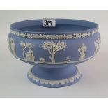 wedgwood blue jasper ware blue footed bowl: with classical scenes diameter 20cm
