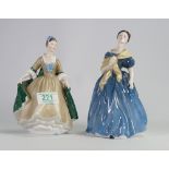 Royal Doulton Lady Figures: Elegance HN2264 & Adrienne HN1963(2)