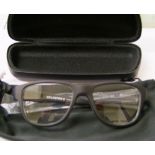 Five pairs of Oakley Splinter 2.0 Satin Black reading glasses: cased.