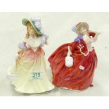 Royal Doulton Lady Figures: Katie HN33380 & Autumn Breezes HN1934(2)