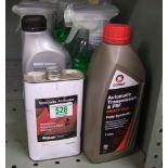 A quantity of automotive degreaser spray: plus transmission fluid etc.