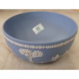 Wedgwood blue jasperware footed bowl: diameter 21cm