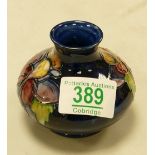 Moorcroft Columbine on Blue Ground small vase: height 8cm