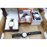 A collection of Gents watches to include: Quartz Accurist, Lorus, Tavistock & Jones & solar