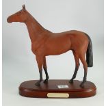 Royal Doulton Horse Red Rum: on Wooden Plinth