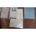 A mixed collection of ephemera to include auto signed 1948 Australian cricket team complement