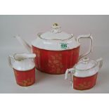 Royal Crown derby India pattern teapot: milk jug and sugar bowl (3)