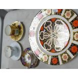 A collection of floral decorated cups and saucers to include: Aynsley Orchard Gold Coffee Can ,