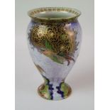 Carlton ware bird of paradise vase: height 15cm