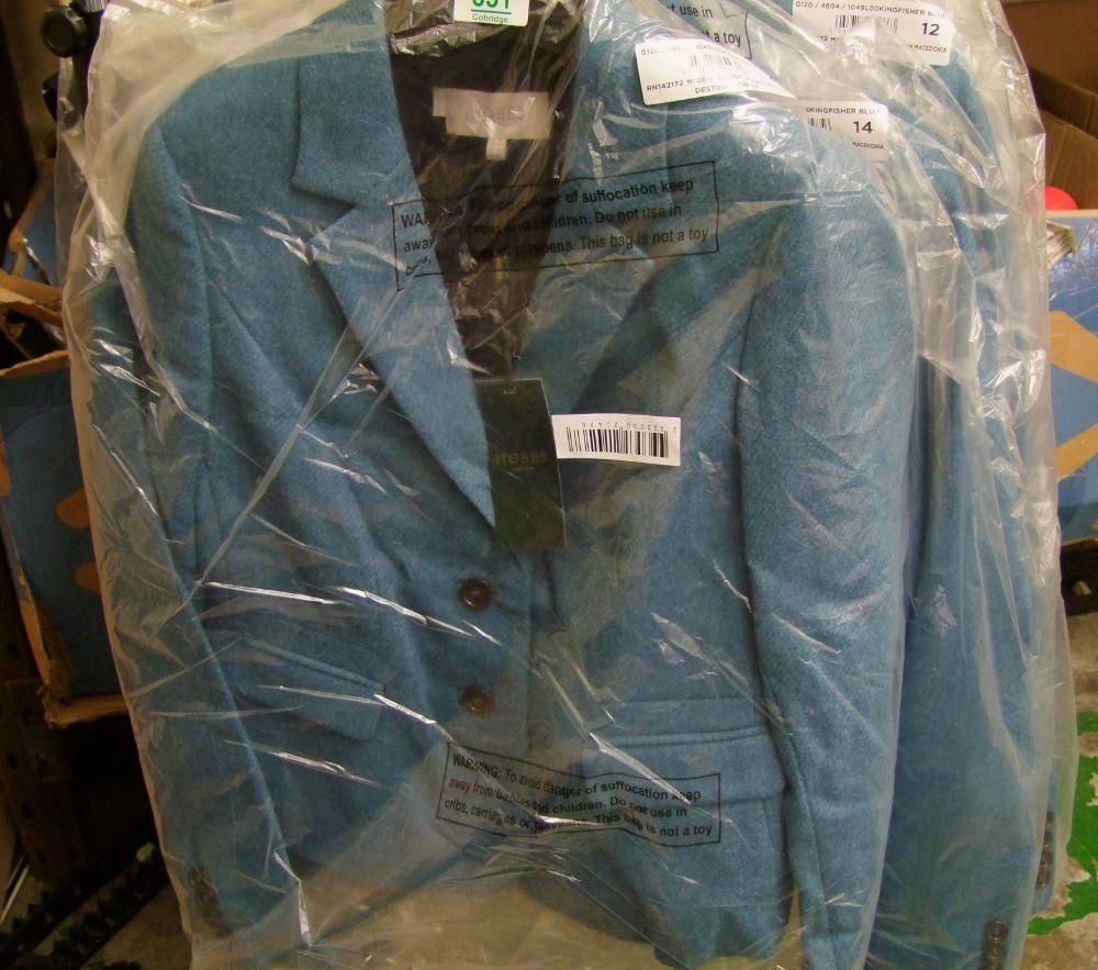 Five Hobbs of London Kingfisher blue ladies short jackets: sizes 8-14 (5).