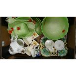 A mixed collection of items to include Beswick cabbage ware: bowls, salad tongs, dishes together