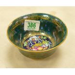 Minton Lustre Small Footed Bowl Decorated with Fruit: diameter 12cm