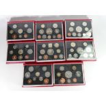 Eight x UK proof coin sets: Year sets 1992-1999 inclusive. As issued, with box and certificates.
