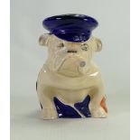 Rare Royal Doulton model of a seated Sailor Bulldog: Medium sized Bulldog draped with union jack