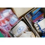 A box of mixed watch parts, glasses, buttons,