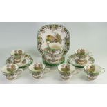 Copeland Spode Byron patterned part tea set: 21 pieces.