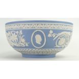 Wedgwood blue & white Jasperware 225th Anniversary Bowl: 1759 - 1984 limited edition of 225 and